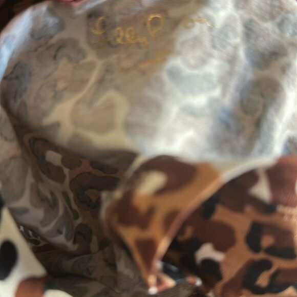 Lilly Pulitzer | Women’s Finn Top in Chocolate Animal Print Long Sleeve Tee | L - Picture 7 of 7